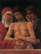 BELLINI, Giovanni Dead Christ Supported by the Madonna and St John (Pieta) fd oil